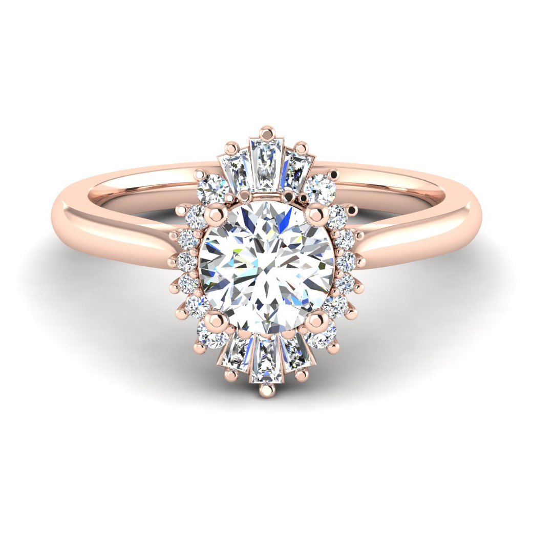 Kaia Ballerina Halo Engagement Ring